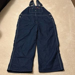 Dickies zip fly multi use pocket insulated bib overalls size 46 X 30